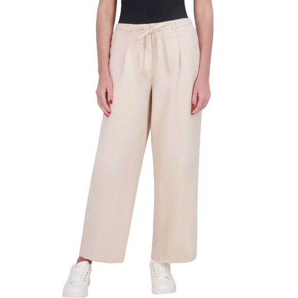 Dkny Pants - DKNY Women's Drawstring Ankle Pant, Tan 14